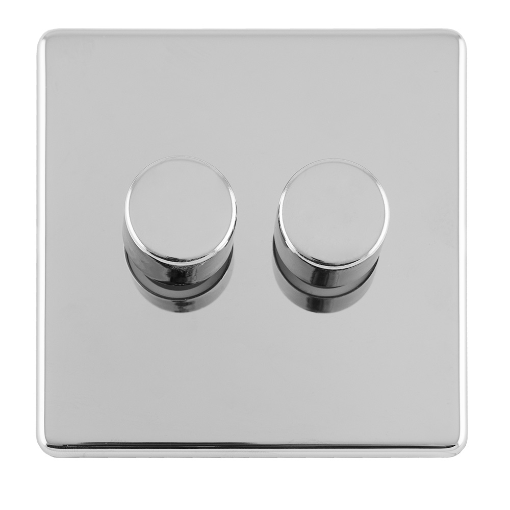 Steel Double Dimmer Switches