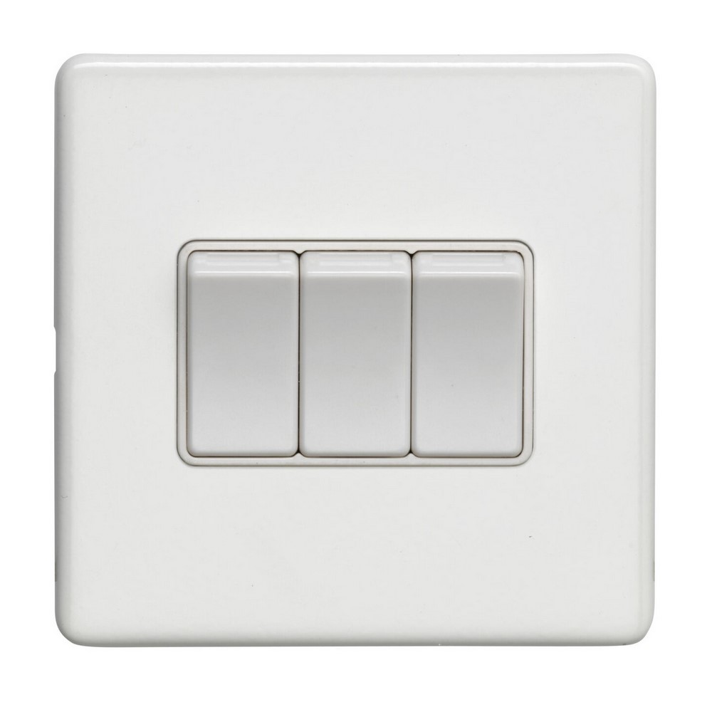 White 3 Gang Light Switches