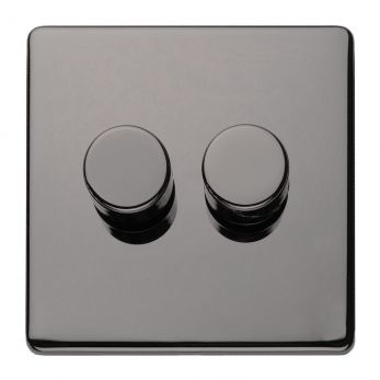 Black Double Dimmer Switches