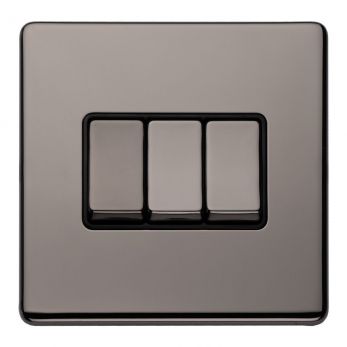 Black 3 Gang Light Switches