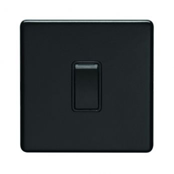 Matt Black Light Switch, Black Inserts | Intermediate, 10A | Concealed 3mm range by Eurolite - ECMBINTB