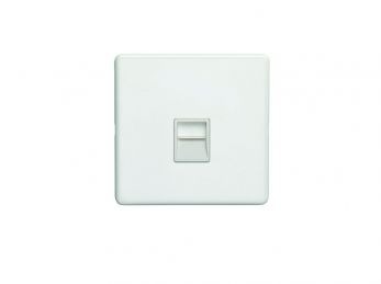 Eurolite ECW1MW Metal White Metal Master Telephone Socket 1 Gang