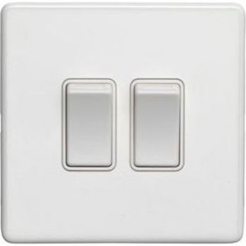 White Double Light Switches