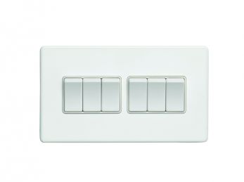 White 6 Gang Light Switches