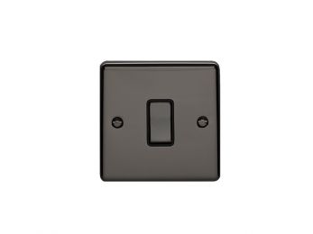 Black Nickel 20A Switch, Black Inserts and Matching Switch | 1 Way | Enhance Decorative range by Eurolite - EN20ASWBNB