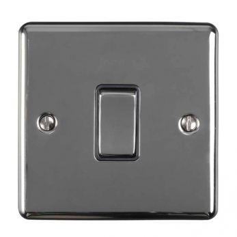 Black Nickel Light Switch, Black Inserts and Matching Switch | Intermediate, 10A | Enhance Decorative range by Eurolite - ENINTBNB