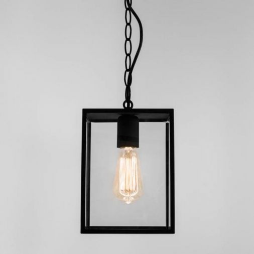 Homefield Pendant 7207 Exterior Light, Black Finish, Clear Glass, 60W E27 GLS Lamp, IP23 Rated, 180mm x 2040mm