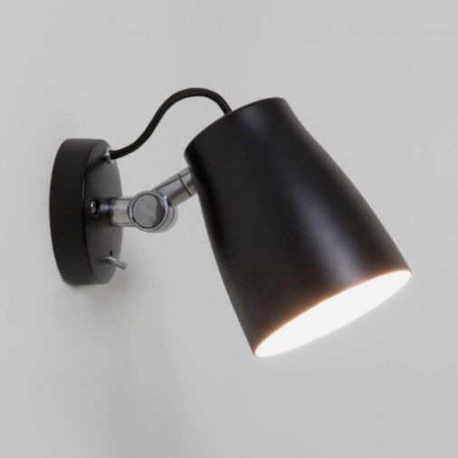 Atelier Wall 7502 Interior Spotlight, Black Finish, 28W E27 GLS Lamp, IP20 Rated, 185x122x245mm