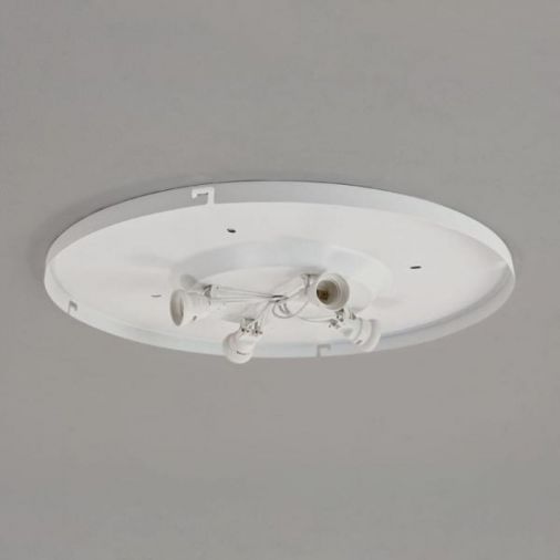 White Painted 4-Way Plate 7057 for use with Bevel Shades, 60W E27/ES GLS Lamps, IP20 Rated, 500mm Diameter, 60mm Depth