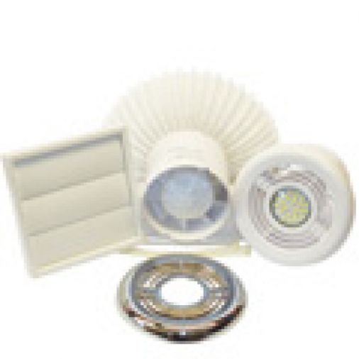 Airflow Axial In-Line Shower Fan Light Kit, White Finish, IPX4 Rated