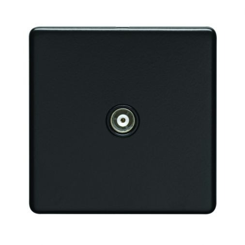 Eurolite ECMB1TVB Metal Matt Black TV Outlet 1 Gang