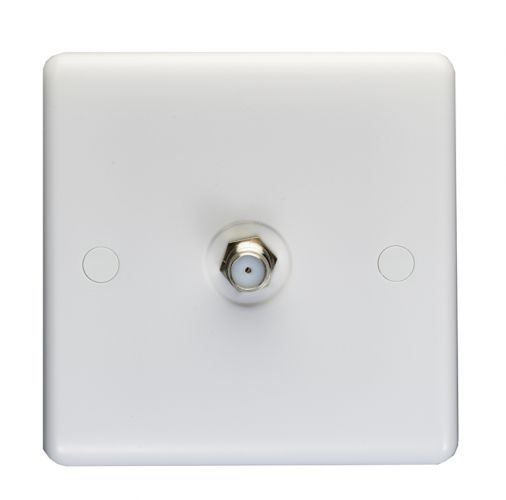 Eurolite Enhance White Plastic Sat TV Outlet (Non-Isolated) - PL4331