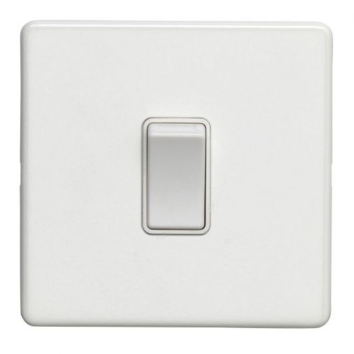 White Light Switch, Matching Inserts | 1 Way, 20A | Concealed 3mm range by Eurolite - ECW20ADPSWW